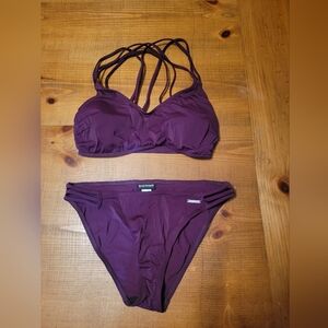 Bruno Banini Maroon Strappy 2 Piece Bikini Swimsuit Approximate Size M Top 38C/D